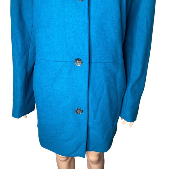 J. Jill Coat Peacock Womens Large Teal Button Front Fleece New - Picture 9 of 10